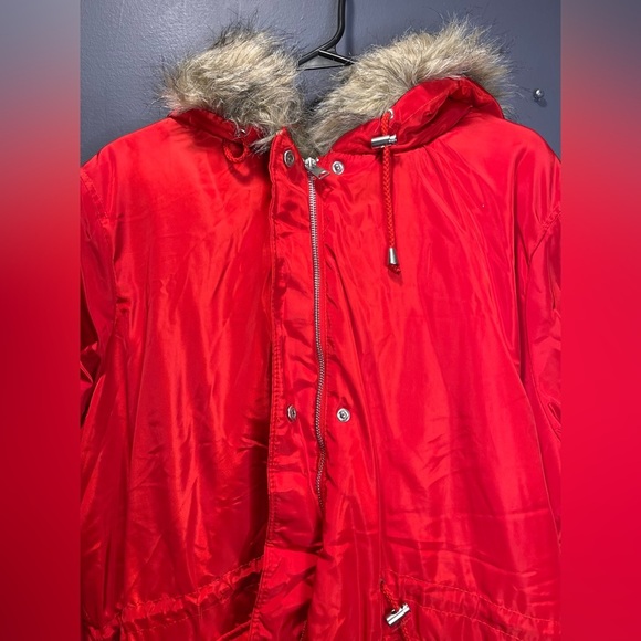 New Look Red Parka Fur Hooded Coat - Picture 4 of 13